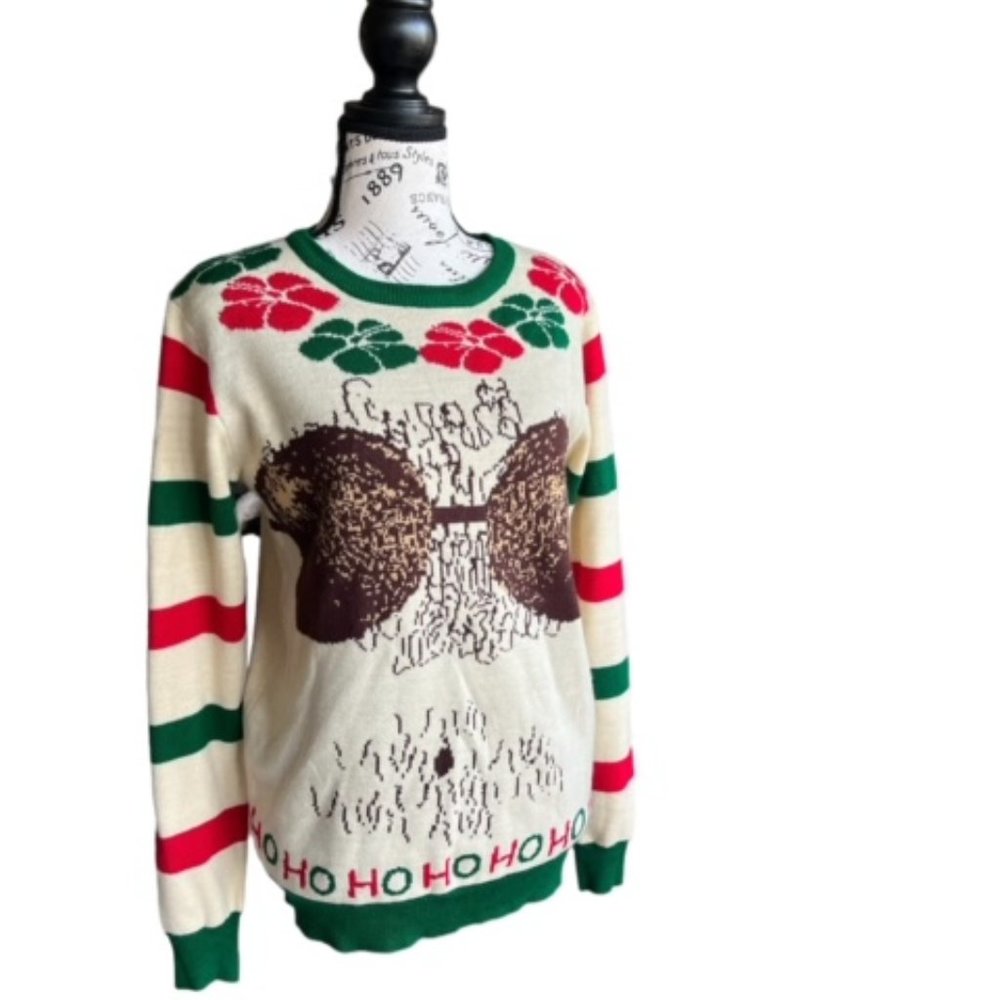 Hawaiian Christmas Sweater "You No Shave?"